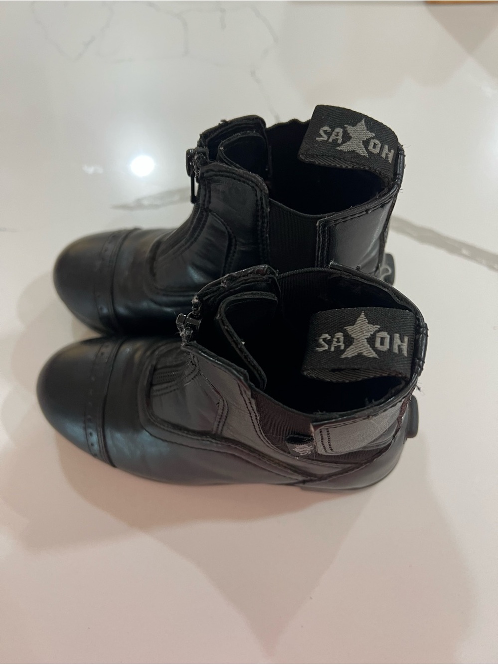 Saxon Black Riding Boots - Size 11